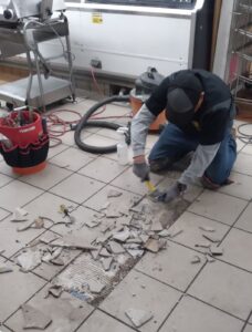 Commercial floor repair.